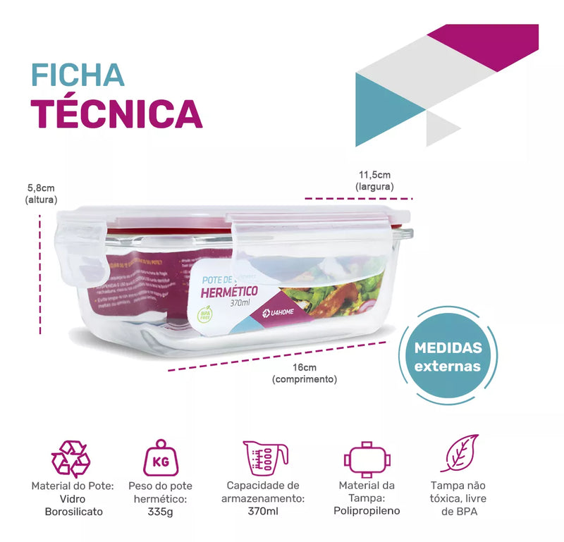 Kit 10 Potes Herméticos de Vidro para Marmitas, Guardar Alimentos e Multifunções + Frete Grátis
